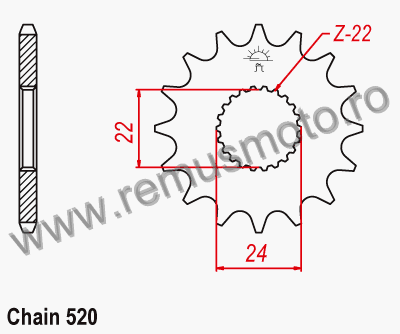 Pinion fata Aprilia 125 Tuono din 2003->
