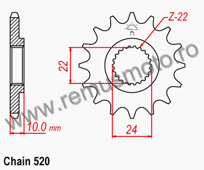 Pinion fata Aprilia 650 Pegaso Cube din 2000