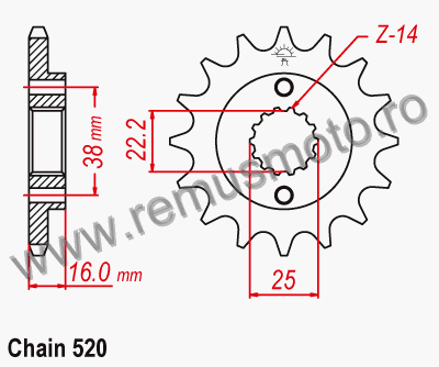 Pinion fata Ducati 696 Monster din 2009