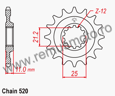 Pinion fata Husqvarna 610 TE (E) Enduro USA din 1999->2004