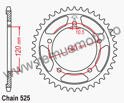Pinion/Foaie Triumph 865 Bonneville Black  USA din 2007