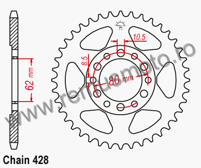 Pinion/Foaie Yamaha YZ80 G  USA din 1980