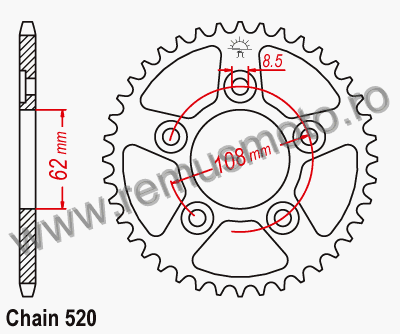 Pinion/Foaie Cagiva 125 Mito EV din 1992->1999