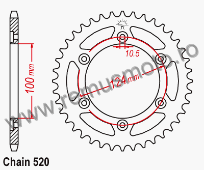 Pinion/Foaie Ducati 620 Multistrada din 2005->2006